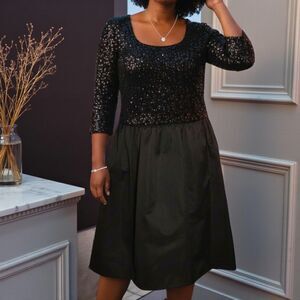 JS Boutique Elegant Sparkle Little Black Dress SZ 14